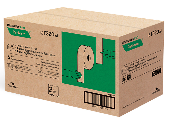 Papier de toilette - Cascades T320 (Caisse de 6)