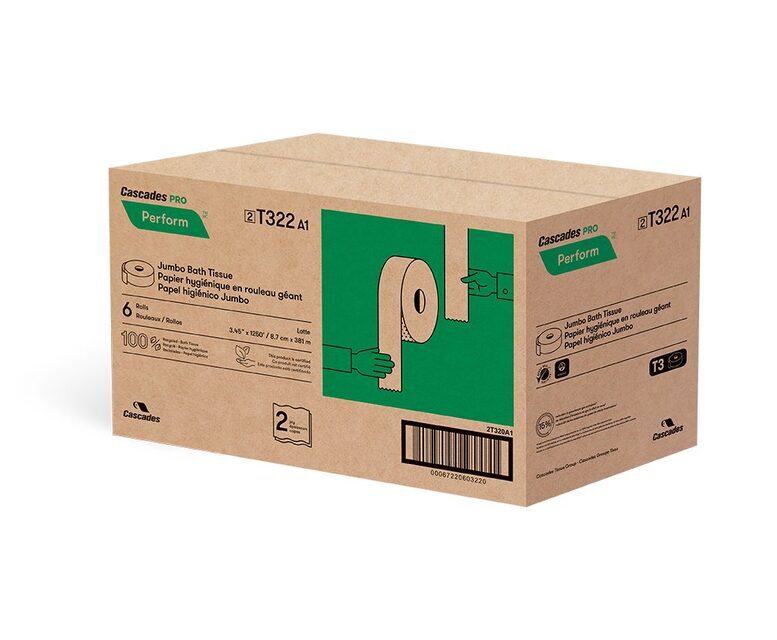 Papier de toilette - Cascades T322 (Caisse de 6)