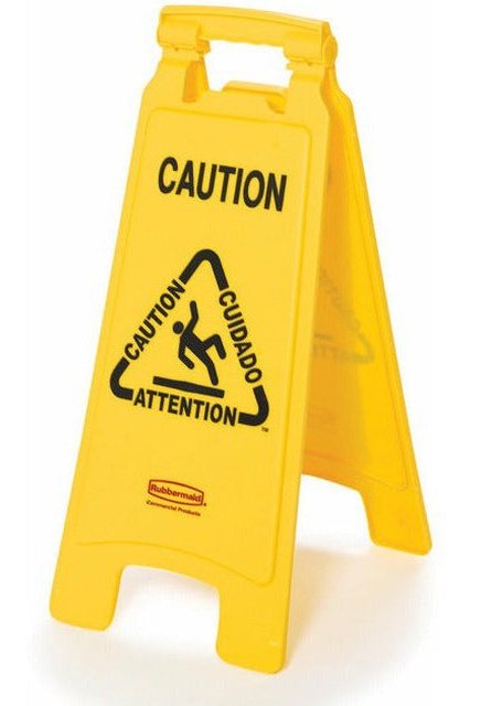 Floor Safety Sign 6112  "Caution" Multilingual 2 Sided